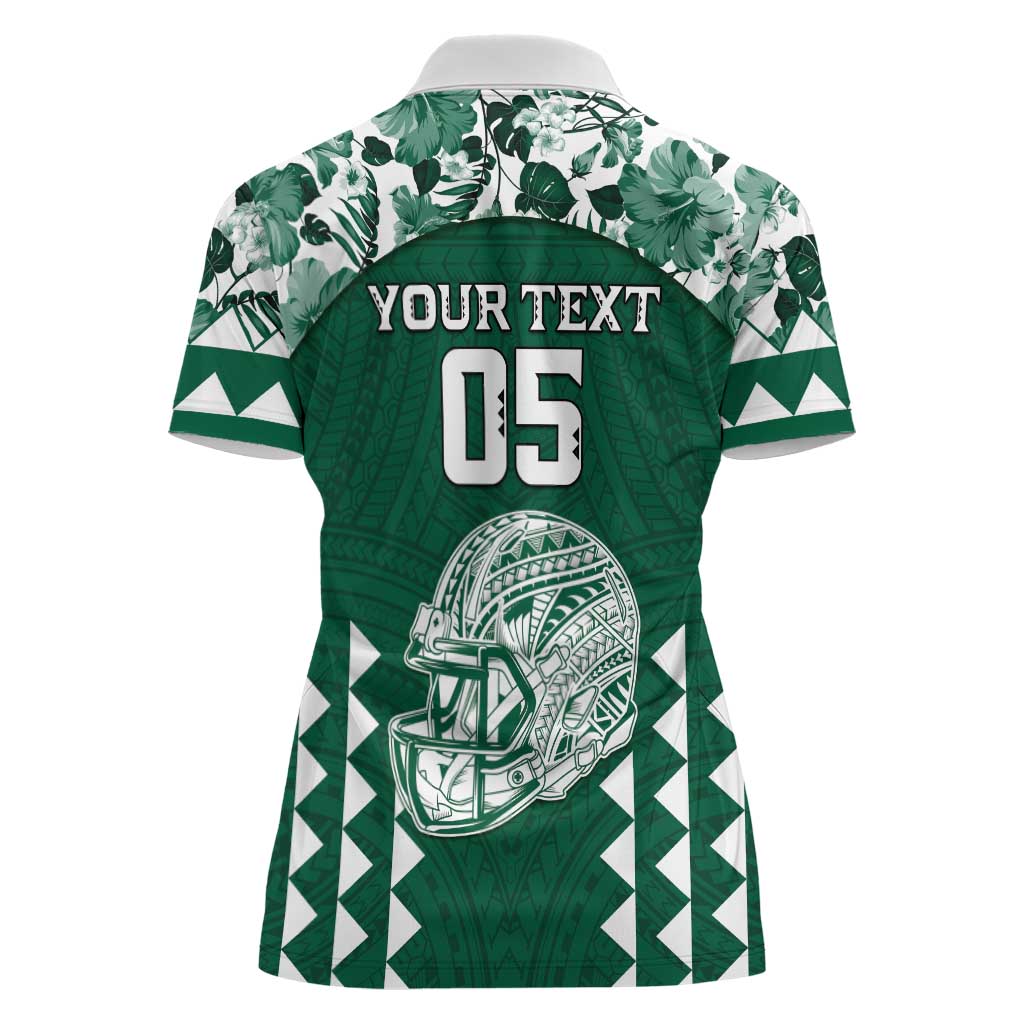 Custom Hawaii Football Women Polo Shirt Rainbow Warriors Tropical Vibes - Polynesian Pride