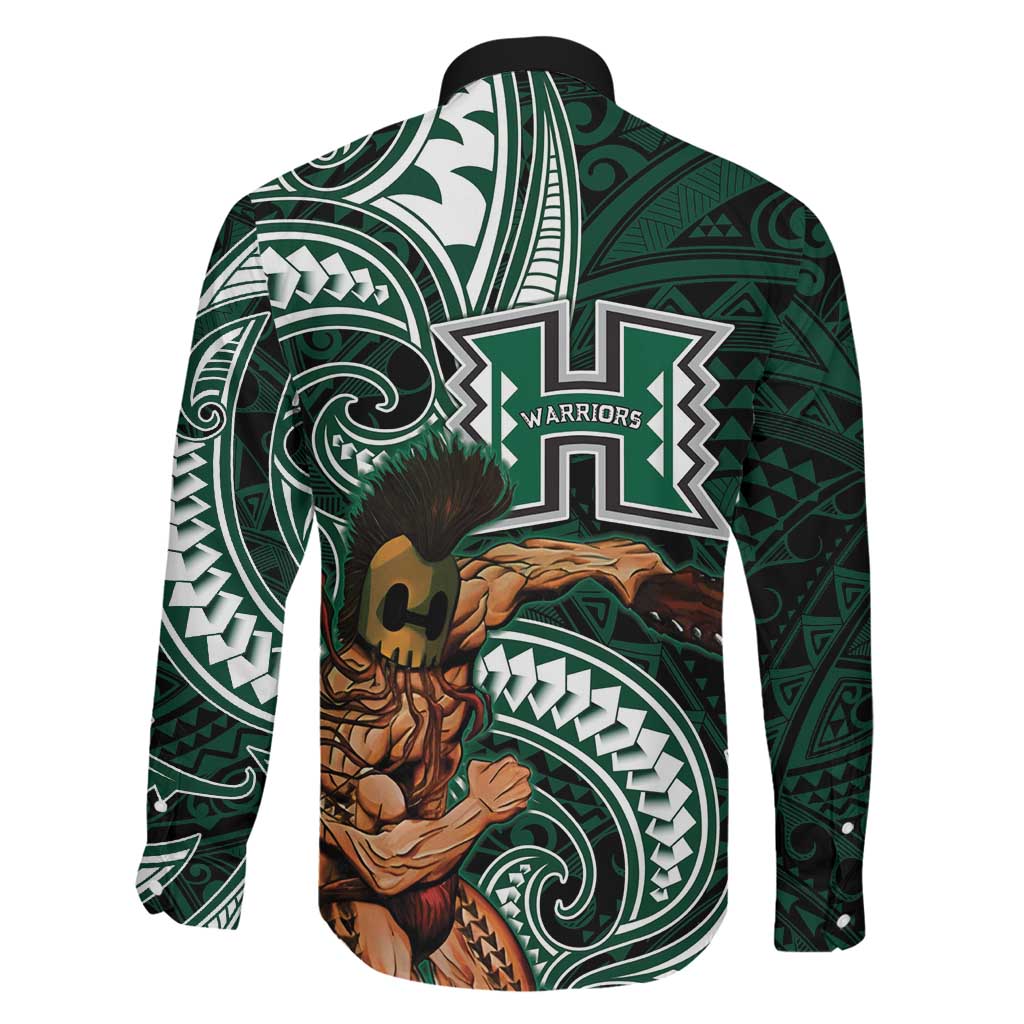 Hawaii Ikaika Warrior Football Family Matching Short Sleeve Bodycon Dress and Hawaiian Shirt Polynesian Tribal Tattoo LT05 - Polynesian Pride