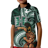 Hawaii Ikaika Warrior Football Kid Polo Shirt Polynesian Tribal Tattoo - Polynesian Pride