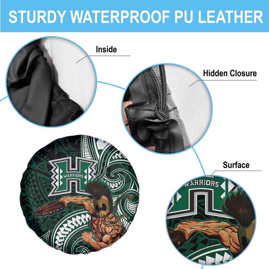 Hawaii Ikaika Warrior Football Spare Tire Cover Polynesian Tribal Tattoo - Polynesian Pride