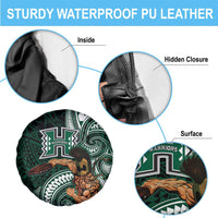 Hawaii Ikaika Warrior Football Spare Tire Cover Polynesian Tribal Tattoo - Polynesian Pride