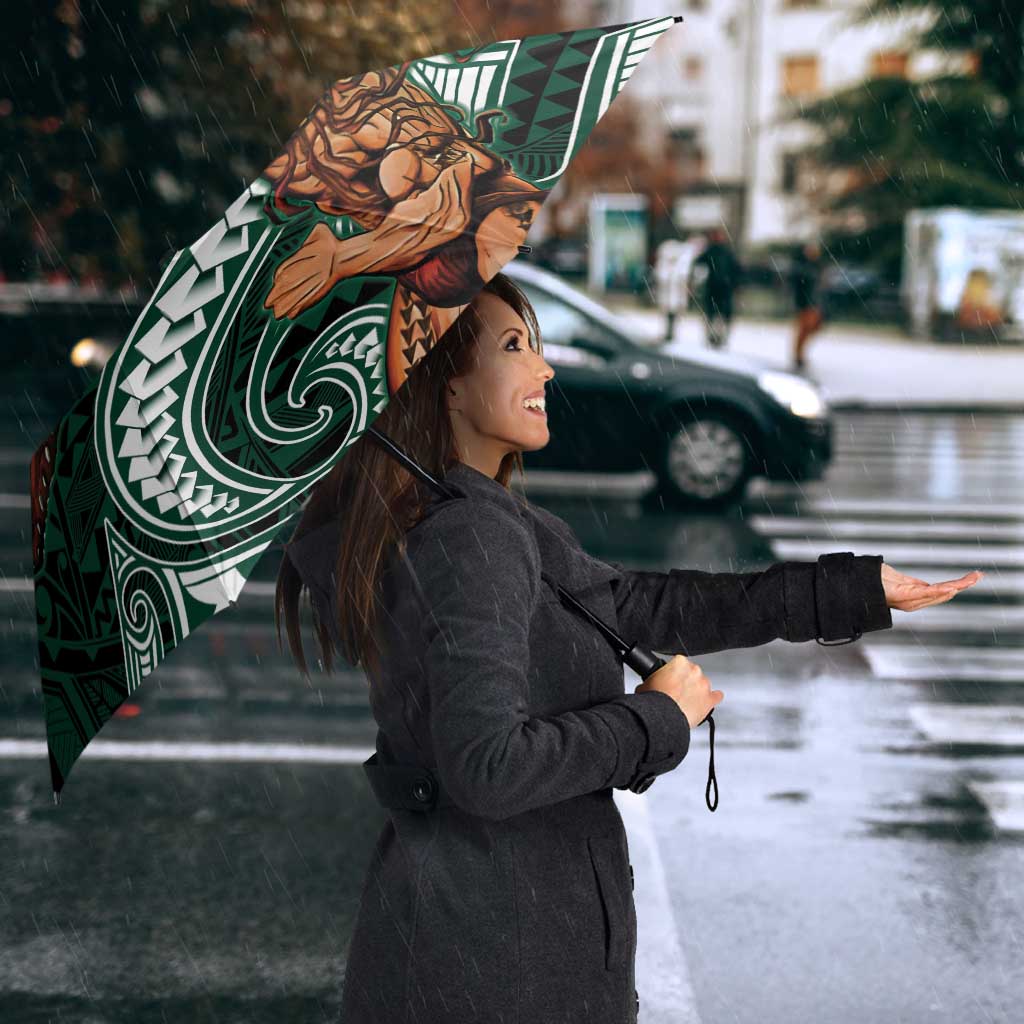 Hawaii Ikaika Warrior Football Umbrella Polynesian Tribal Tattoo - Polynesian Pride