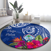 Hafa Adai Guam History and Chamorro Heritage Day Round Carpet Blue Latte Stone LT05 - Polynesian Pride