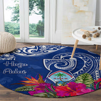 Hafa Adai Guam History and Chamorro Heritage Day Round Carpet Blue Latte Stone LT05 - Polynesian Pride
