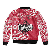 Personalised Hafa Adai Guam History and Chamorro Heritage Day Bomber Jacket Red Latte Stone LT05 - Polynesian Pride