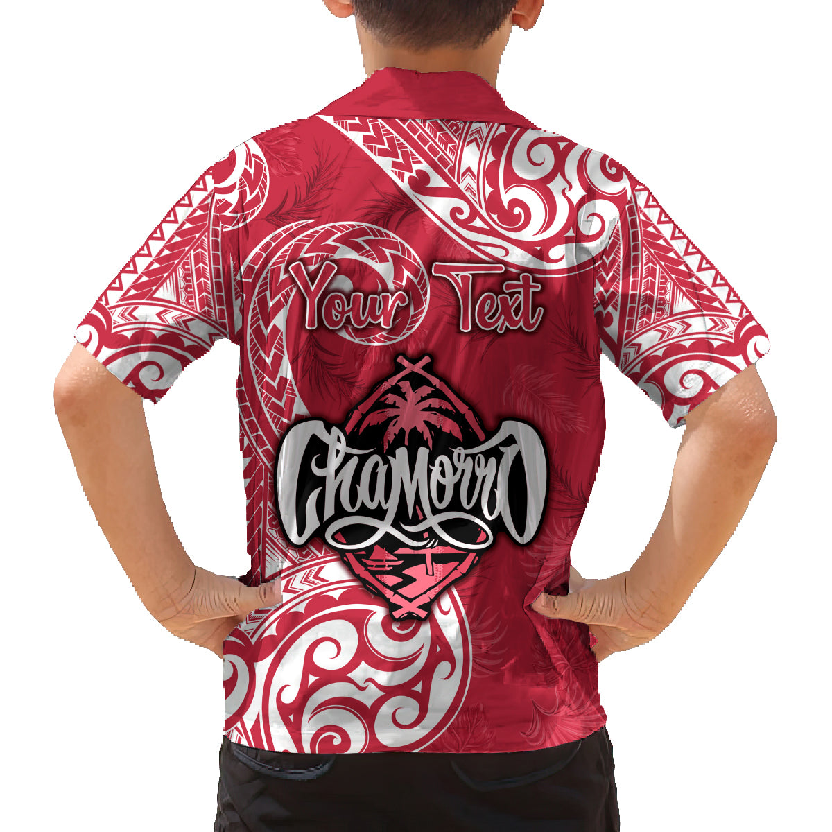 Personalised Hafa Adai Guam History and Chamorro Heritage Day Family Matching Tank Maxi Dress and Hawaiian Shirt Red Latte Stone LT05 - Polynesian Pride