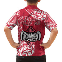 Personalised Hafa Adai Guam History and Chamorro Heritage Day Family Matching Tank Maxi Dress and Hawaiian Shirt Red Latte Stone LT05 - Polynesian Pride
