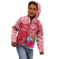 Personalised Hafa Adai Guam History and Chamorro Heritage Day Kid Hoodie Red Latte Stone LT05 - Polynesian Pride