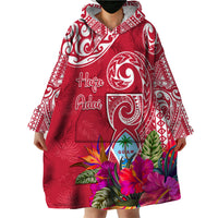Personalised Hafa Adai Guam History and Chamorro Heritage Day Wearable Blanket Hoodie Red Latte Stone LT05 - Polynesian Pride