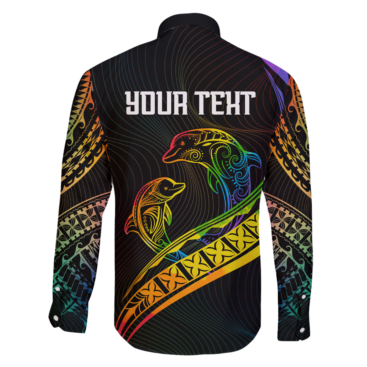 Personalised LGBT History Month Family Matching Tank Maxi Dress and Hawaiian Shirt Proud And Happy Polynesian Dolphin LT05 - Polynesian Pride