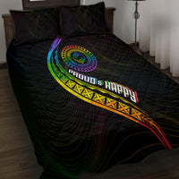 LGBT History Month Quilt Bed Set Proud And Happy Polynesian Dolphin LT05 - Polynesian Pride