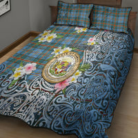 Hawaii State Quilt Bed Set Tropical Flowers With Tartan Pattern LT05 - Polynesian Pride