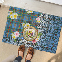 Hawaii State Rubber Doormat Tropical Flowers With Tartan Pattern LT05 - Polynesian Pride