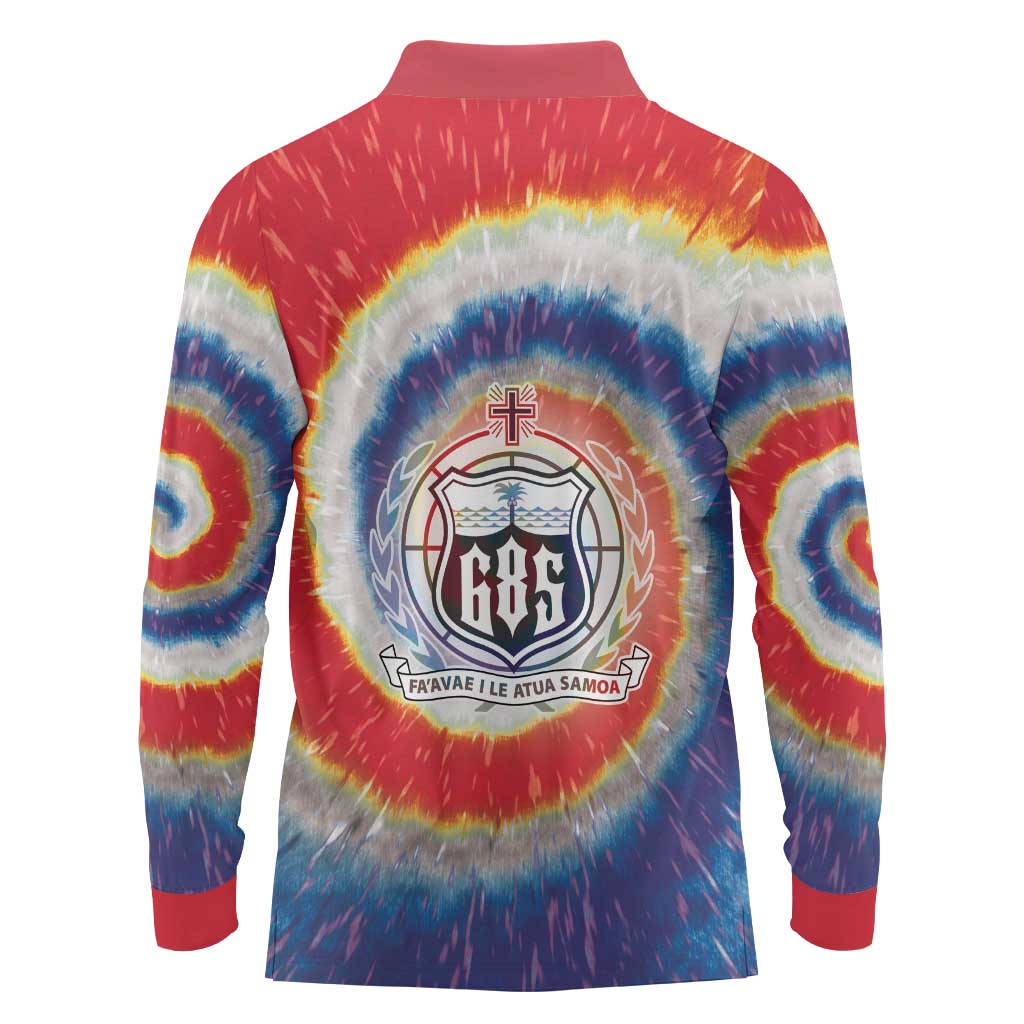 Samoa Long Sleeve Polo Shirt Tie Dye Unique Style