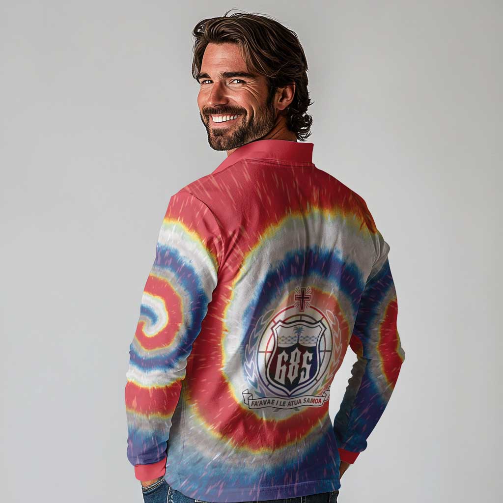 Samoa Long Sleeve Polo Shirt Tie Dye Unique Style