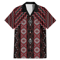 New Zealand Aotearoa Family Matching Mermaid Dress and Hawaiian Shirt Red Poutama With Taniko Pattern LT05 Dad's Shirt - Short Sleeve Red - Polynesian Pride