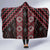 New Zealand Aotearoa Hooded Blanket Red Poutama With Taniko Pattern LT05