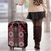 New Zealand Aotearoa Luggage Cover Red Poutama With Taniko Pattern LT05