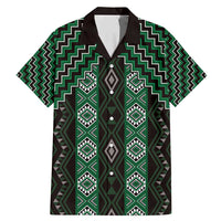 New Zealand Aotearoa Family Matching Mermaid Dress and Hawaiian Shirt Green Poutama With Taniko Pattern LT05 Dad's Shirt - Short Sleeve Green - Polynesian Pride