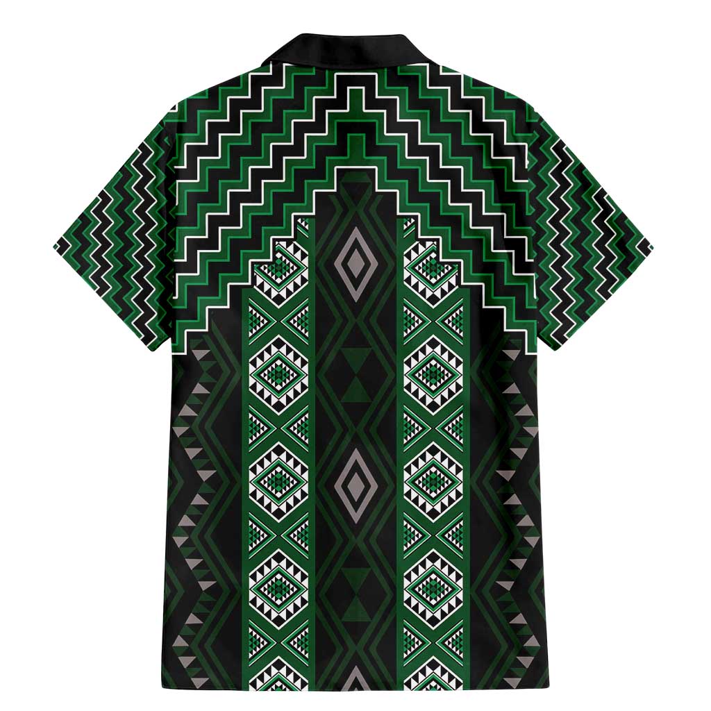 New Zealand Aotearoa Family Matching Mermaid Dress and Hawaiian Shirt Green Poutama With Taniko Pattern LT05 - Polynesian Pride