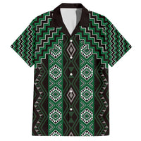 New Zealand Aotearoa Family Matching Tank Maxi Dress and Hawaiian Shirt Green Poutama With Taniko Pattern LT05 Dad's Shirt - Short Sleeve Green - Polynesian Pride