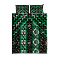 New Zealand Aotearoa Quilt Bed Set Green Poutama With Taniko Pattern LT05 - Polynesian Pride
