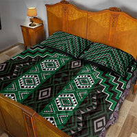 New Zealand Aotearoa Quilt Bed Set Green Poutama With Taniko Pattern LT05 - Polynesian Pride