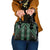 New Zealand Aotearoa Shoulder Handbag Green Poutama With Taniko Pattern LT05