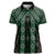 New Zealand Aotearoa Women Polo Shirt Green Poutama With Taniko Pattern LT05
