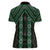 New Zealand Aotearoa Women Polo Shirt Green Poutama With Taniko Pattern LT05