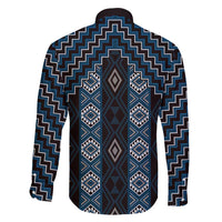 New Zealand Aotearoa Family Matching Tank Maxi Dress and Hawaiian Shirt Blue Poutama With Taniko Pattern LT05 - Polynesian Pride