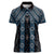 New Zealand Aotearoa Women Polo Shirt Blue Poutama With Taniko Pattern LT05