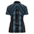 New Zealand Aotearoa Women Polo Shirt Blue Poutama With Taniko Pattern LT05