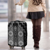 New Zealand Aotearoa Luggage Cover Black Poutama With Taniko Pattern LT05