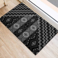 New Zealand Aotearoa Rubber Doormat Black Poutama With Taniko Pattern LT05