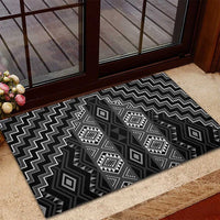 New Zealand Aotearoa Rubber Doormat Black Poutama With Taniko Pattern LT05