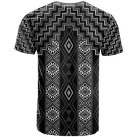 New Zealand Aotearoa T Shirt Black Poutama With Taniko Pattern LT05