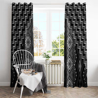 New Zealand Aotearoa Window Curtain Black Poutama With Taniko Pattern LT05