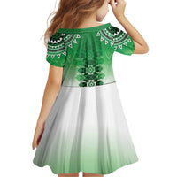 New Zealand Family Matching Puletasi and Hawaiian Shirt Poutama Mix Green Taniko Inspired Art LT05 - Polynesian Pride