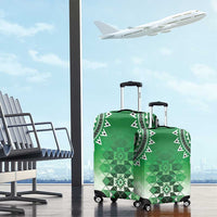New Zealand Luggage Cover Poutama Mix Green Taniko Inspired Art LT05