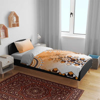 New Zealand Bedding Set Poutama Mix Orange Taniko Inspired Art LT05