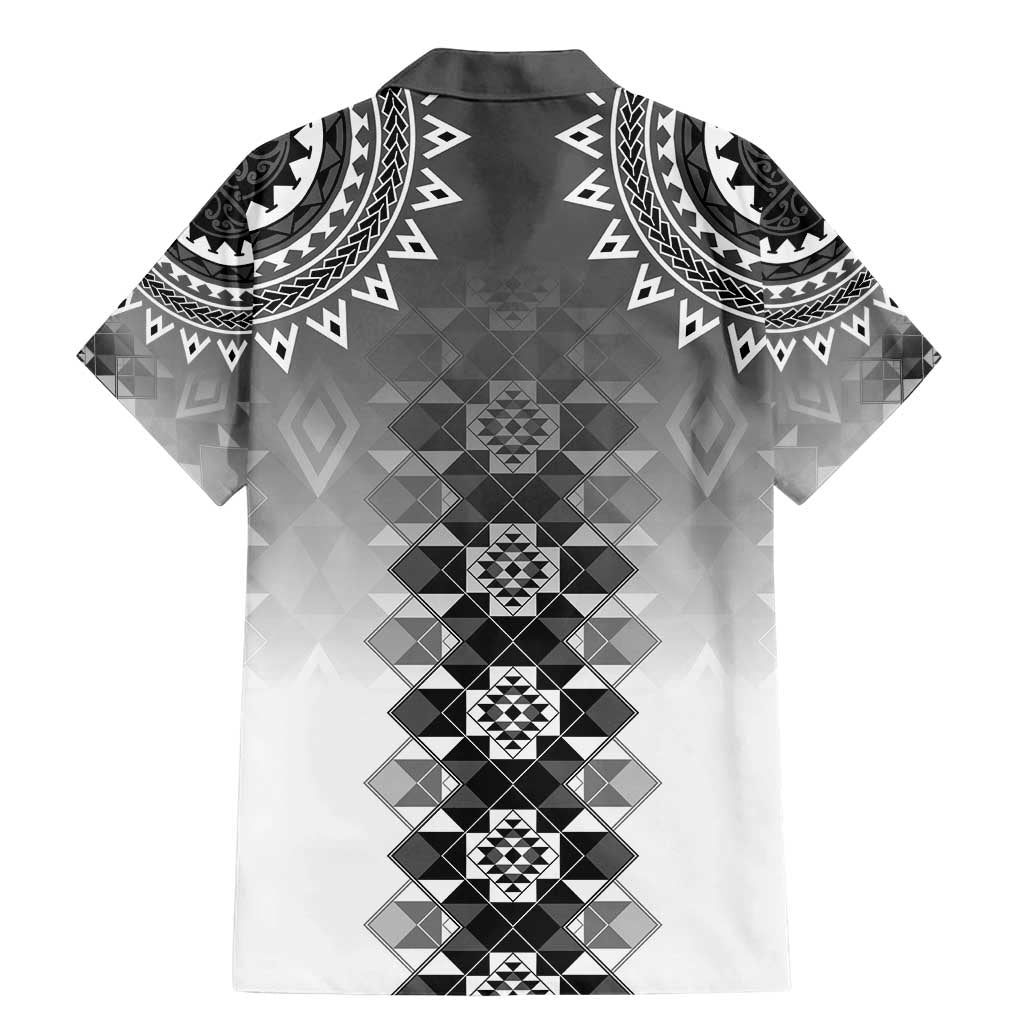 New Zealand Family Matching Mermaid Dress and Hawaiian Shirt Poutama Mix Gray Taniko Inspired Art LT05 - Polynesian Pride