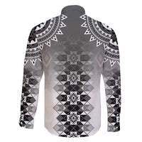 New Zealand Family Matching Off Shoulder Short Dress and Hawaiian Shirt Poutama Mix Gray Taniko Inspired Art LT05 - Polynesian Pride