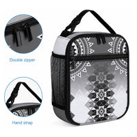 New Zealand Lunch Bag Poutama Mix Gray Taniko Inspired Art LT05 - Polynesian Pride