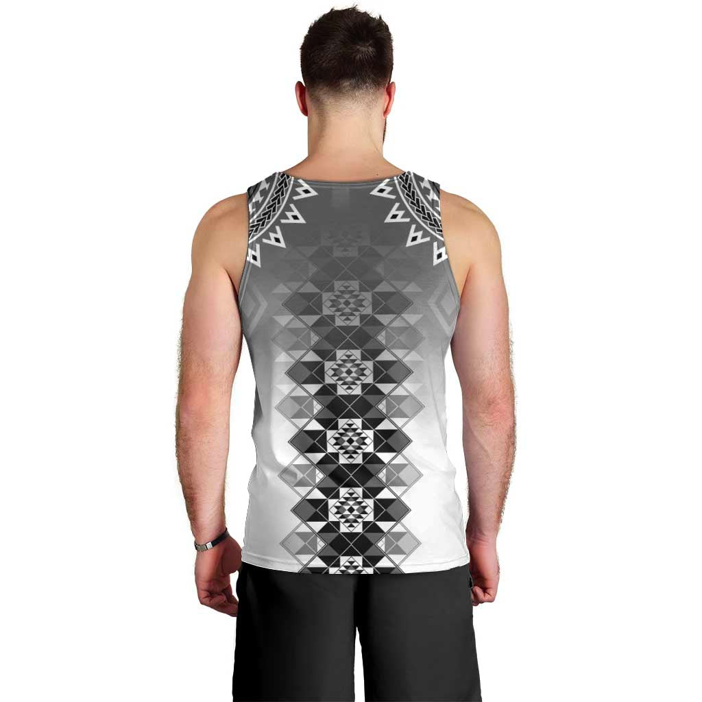 New Zealand Men Tank Top Poutama Mix Gray Taniko Inspired Art LT05