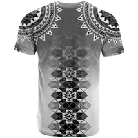 New Zealand T Shirt Poutama Mix Gray Taniko Inspired Art LT05