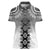 New Zealand Women Polo Shirt Poutama Mix Gray Taniko Inspired Art LT05