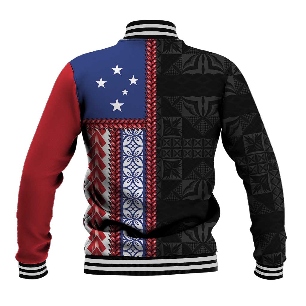 Samoa Flag Baseball Jacket Ula Fala With Samoan Siapo - Polynesian Pride
