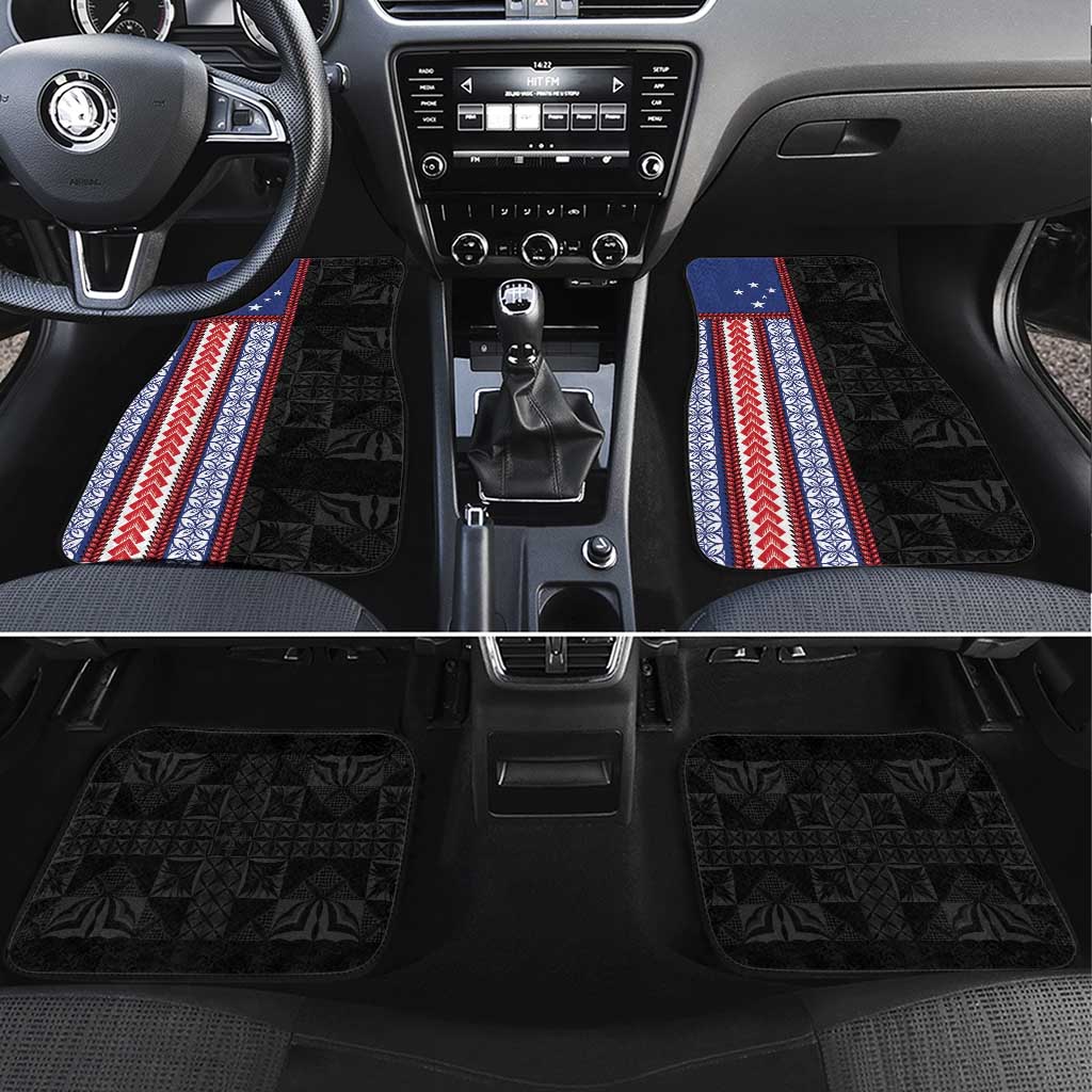 Samoa Flag Car Mats Ula Fala With Samoan Siapo - Polynesian Pride