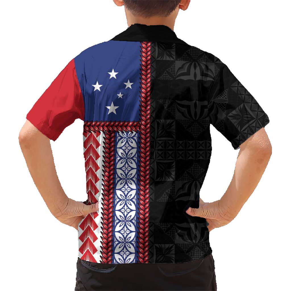 Samoa Flag Family Matching Mermaid Dress and Hawaiian Shirt Ula Fala With Samoan Siapo - Polynesian Pride